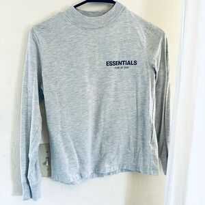 Essentials Fear of God Gray Long Sleeve Boys Shirt Size 6/7